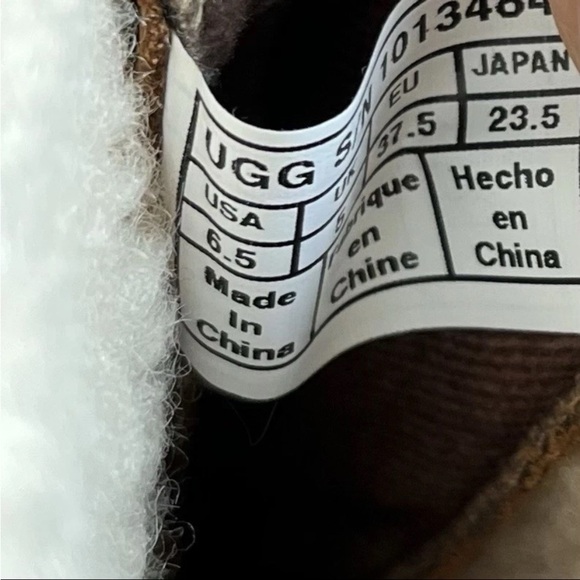 Ugg Boots Elsa Deco Sz 6.5 Chestnut Brown Quilted Waterproof Tall Leather EUC - Picture 4 of 13